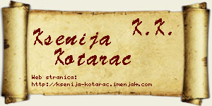 Ksenija Kotarac vizit kartica